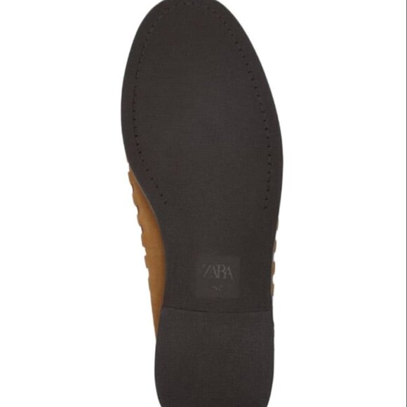 ZARA BRAIDED LEATHER LOAFERS BROWN | 2623/920